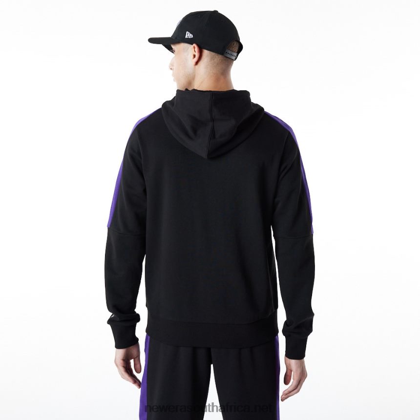 LA Lakers Full Zip Panel Detail Black Hoodie New Era TRBRBN2827