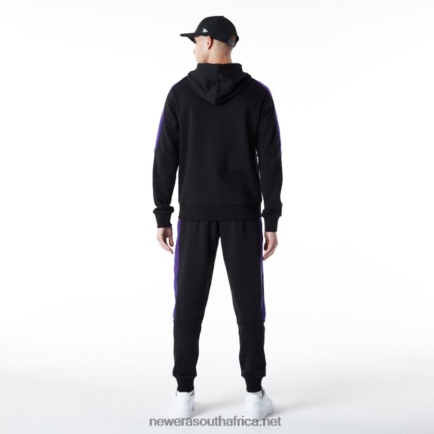LA Lakers Full Zip Panel Detail Black Hoodie New Era TRBRBN2827