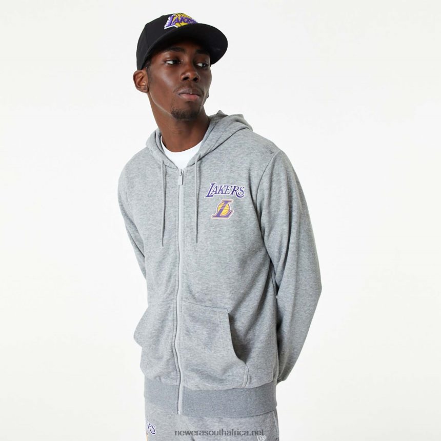 LA Lakers NBA Essentials Medium Grey Full Zip Hoodie New Era TRBRBN2712