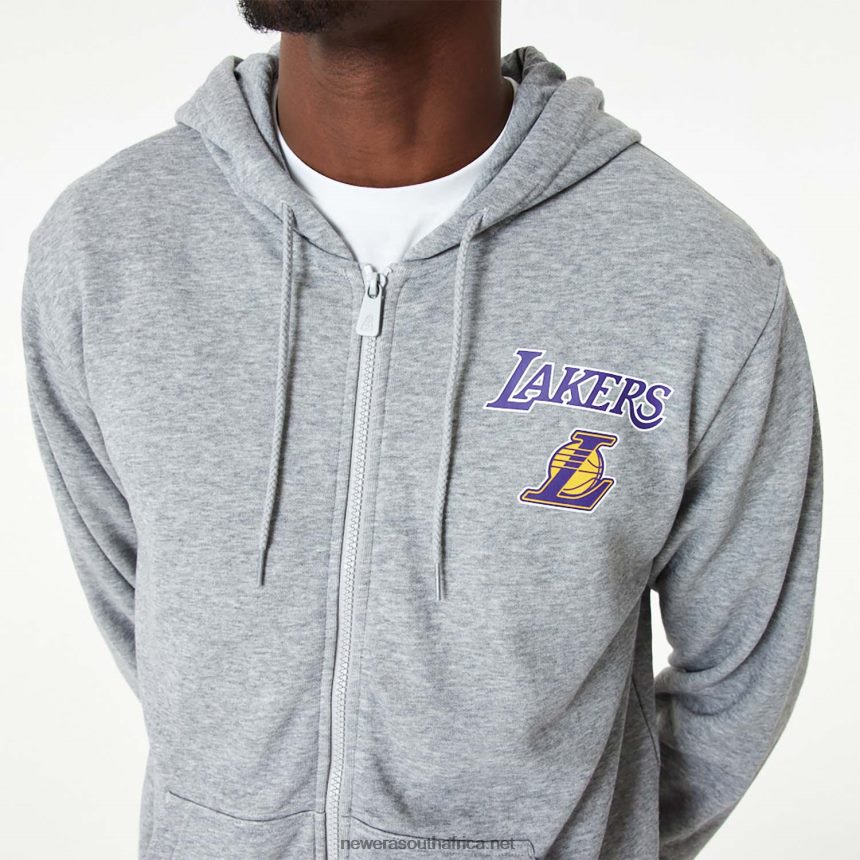LA Lakers NBA Essentials Medium Grey Full Zip Hoodie New Era TRBRBN2712