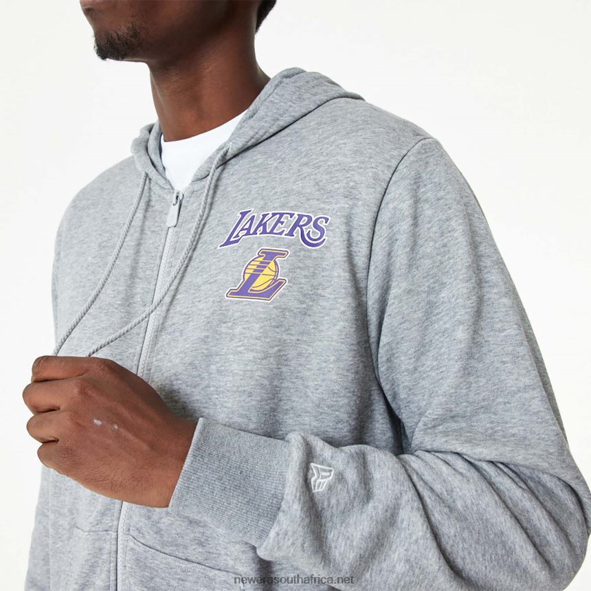 LA Lakers NBA Essentials Medium Grey Full Zip Hoodie New Era TRBRBN2712