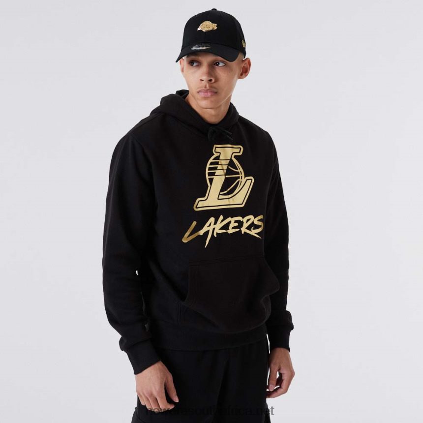 LA Lakers NBA Metallic Black Hoodie New Era TRBRBN2762