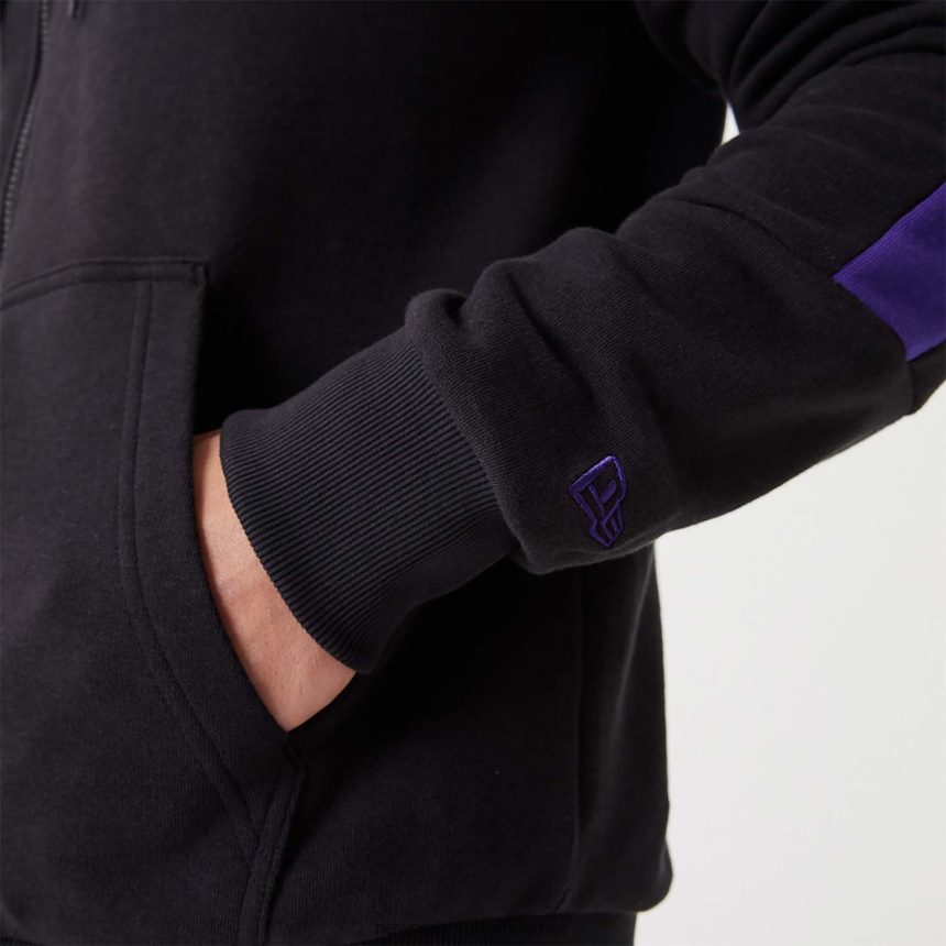 LA Lakers NBA Script Black Full-Zip Hoodie New Era TRBRBN2768