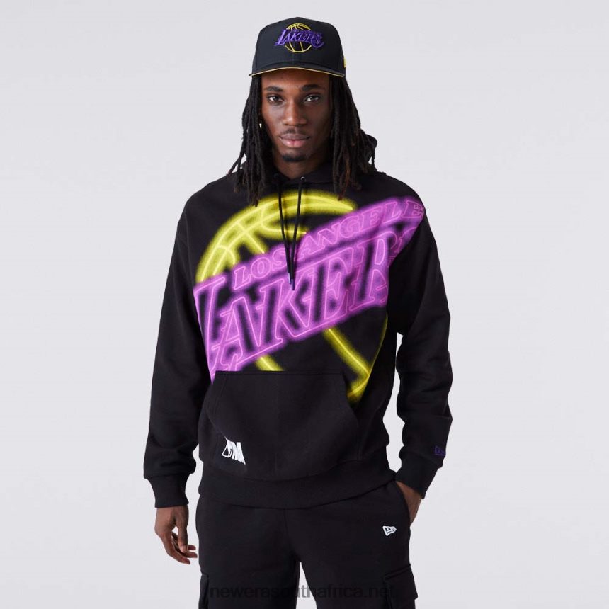 LA Lakers Neon Oversized Black Hoodie New Era TRBRBN2761