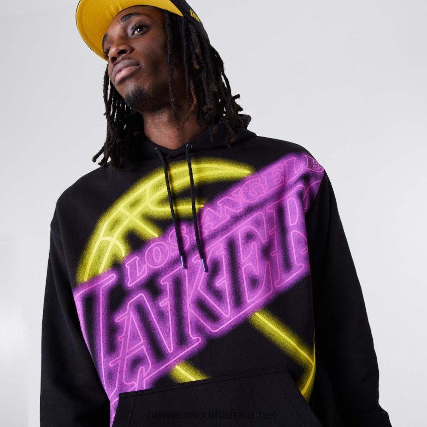 LA Lakers Neon Oversized Black Hoodie New Era TRBRBN2761