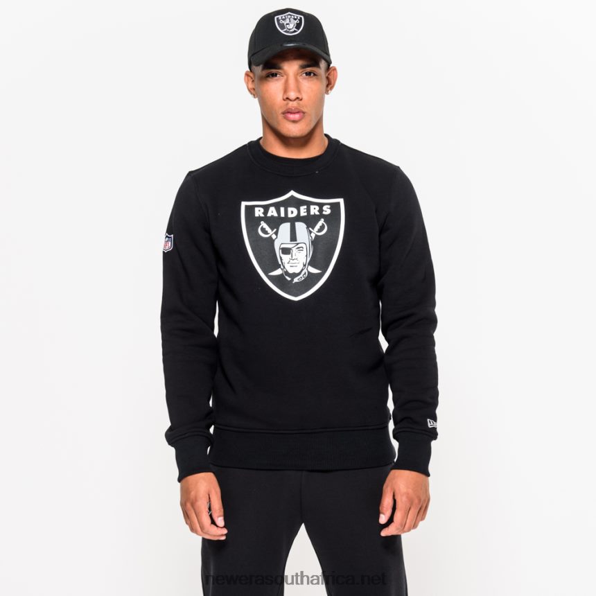 Las Vegas Raiders Team Logo Black Crew Neck Sweatshirt New Era TRBRBN2831