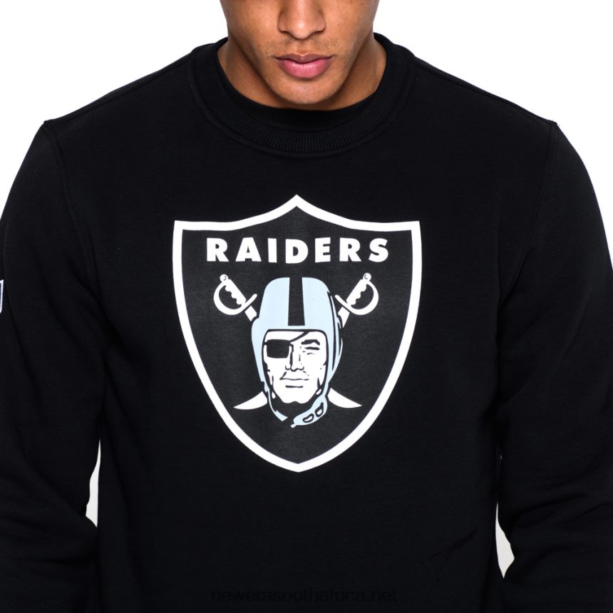 Las Vegas Raiders Team Logo Black Crew Neck Sweatshirt New Era TRBRBN2831