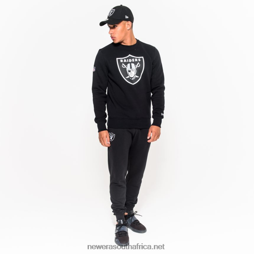 Las Vegas Raiders Team Logo Black Crew Neck Sweatshirt New Era TRBRBN2831