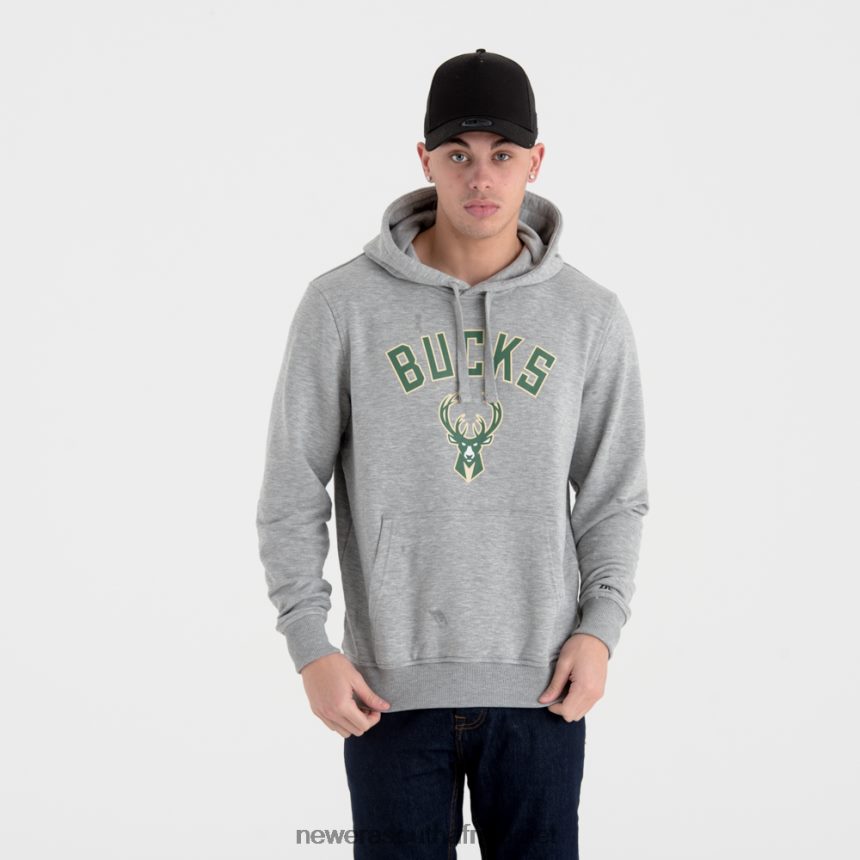 Milwaukee Bucks Team Logo Grey Hoodie New Era TRBRBN2751