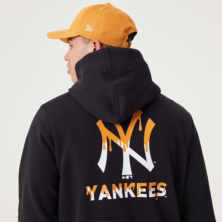 New York Yankees MLB Drip Logo Black Pullover Hoodie New Era TRBRBN2689