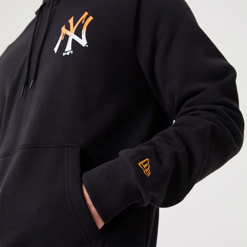 New York Yankees MLB Drip Logo Black Pullover Hoodie New Era TRBRBN2689