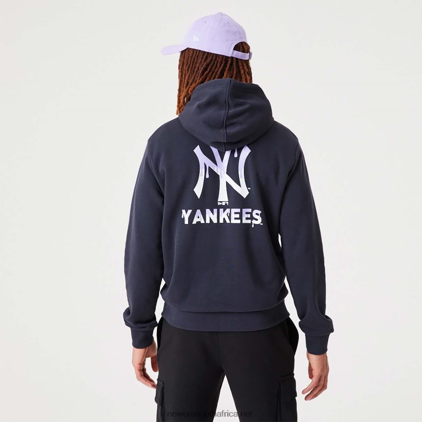 New York Yankees MLB Drip Logo Navy Pullover Hoodie New Era TRBRBN2665