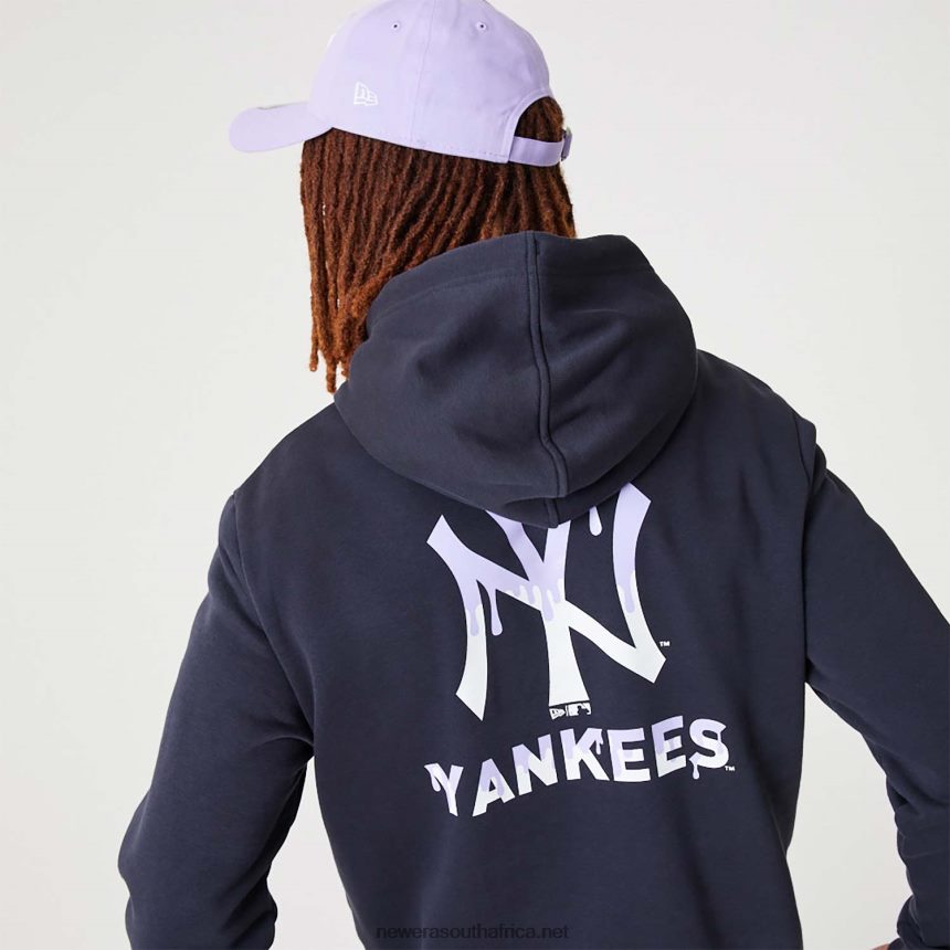 New York Yankees MLB Drip Logo Navy Pullover Hoodie New Era TRBRBN2665