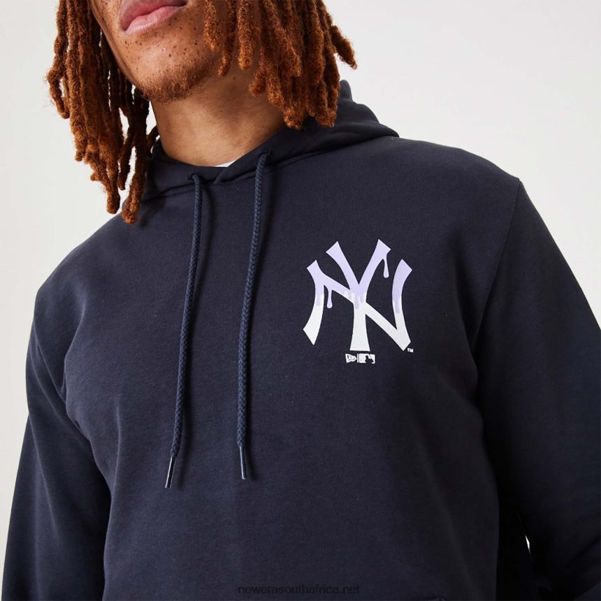 New York Yankees MLB Drip Logo Navy Pullover Hoodie New Era TRBRBN2665