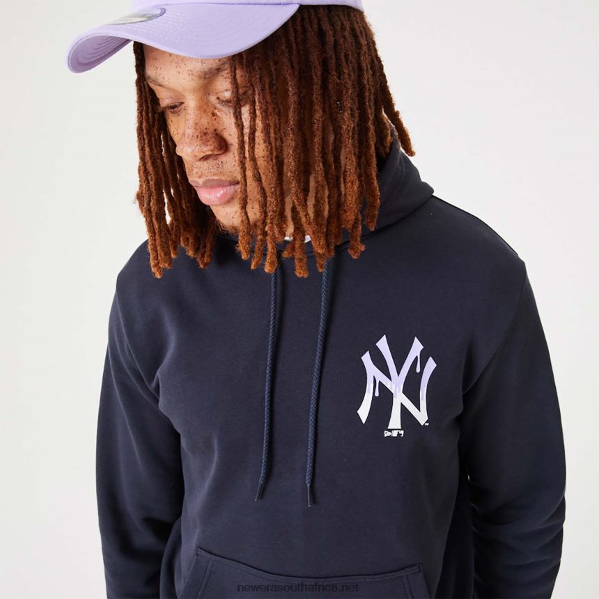 New York Yankees MLB Drip Logo Navy Pullover Hoodie New Era TRBRBN2665
