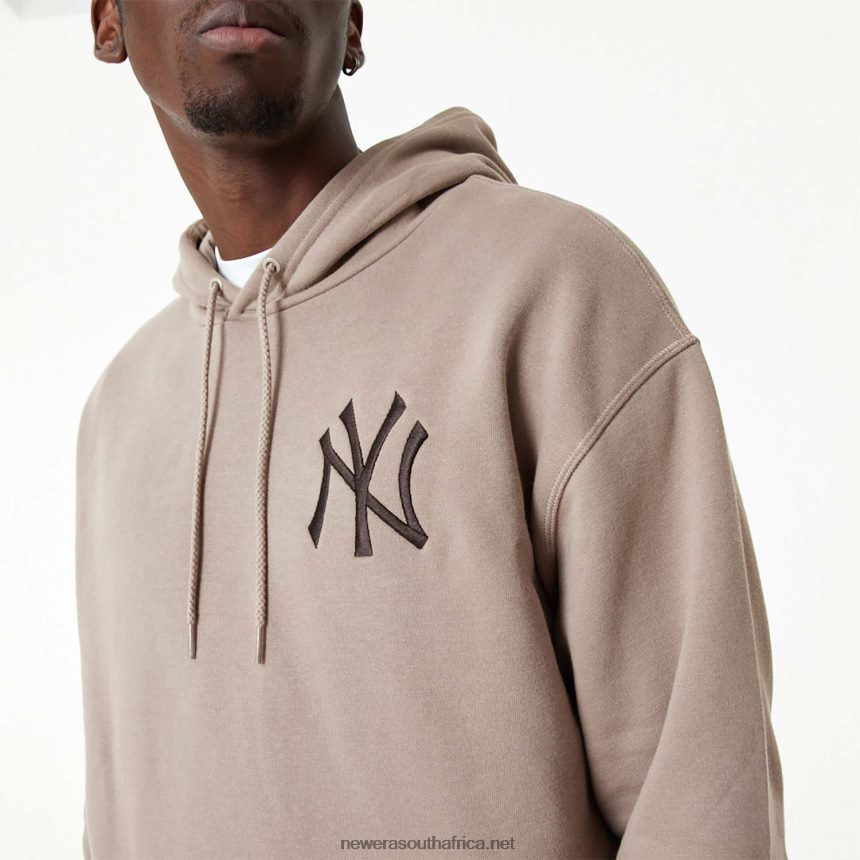 New York Yankees MLB Embroidered Logo Ash Brown Hoodie New Era TRBRBN2729