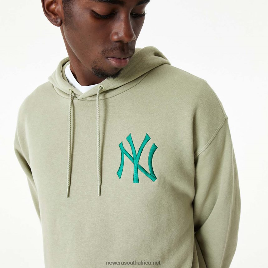 New York Yankees MLB Embroidered Logo Washed Khaki Hoodie New Era TRBRBN2745