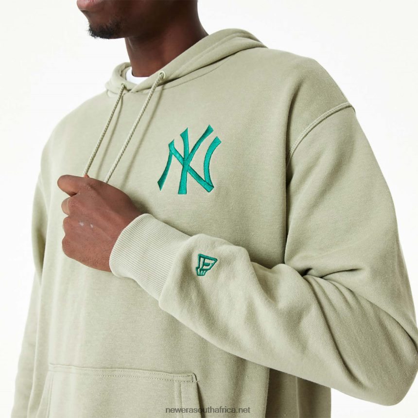 New York Yankees MLB Embroidered Logo Washed Khaki Hoodie New Era TRBRBN2745