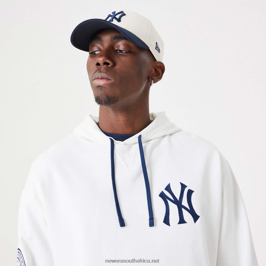 New York Yankees MLB Heritage Open White Oversized Hoodie New Era TRBRBN2705