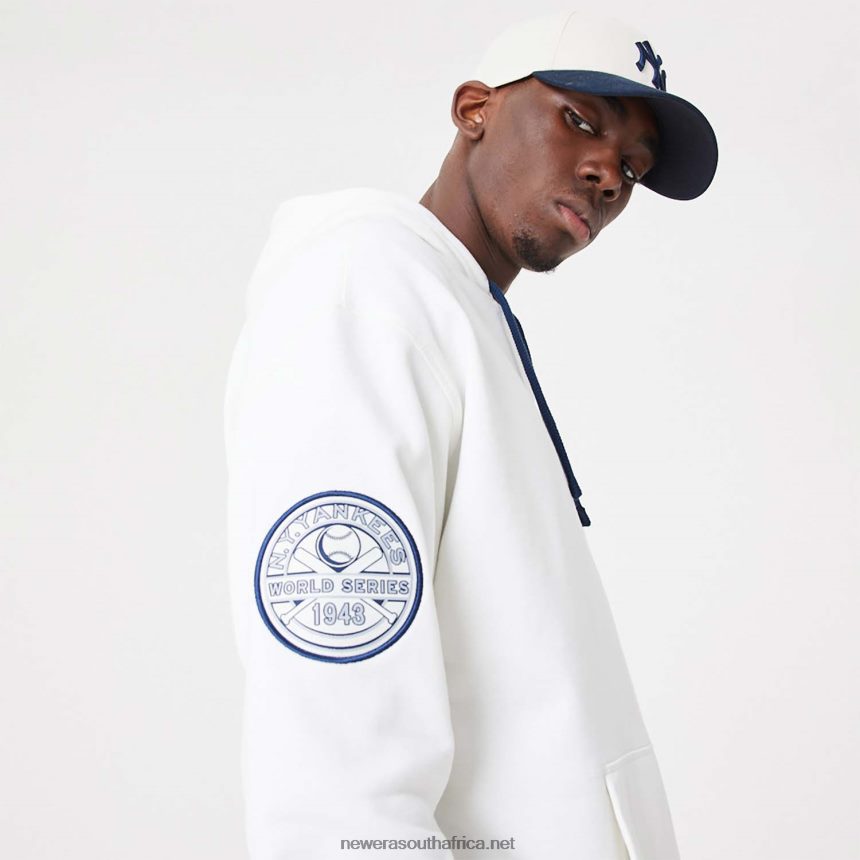 New York Yankees MLB Heritage Open White Oversized Hoodie New Era TRBRBN2705