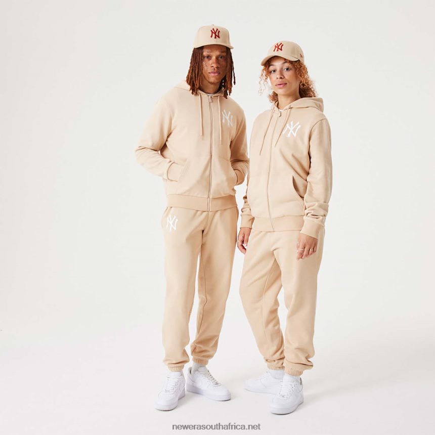 New York Yankees MLB League Essential Light Beige Full-Zip Hoodie New Era TRBRBN2784