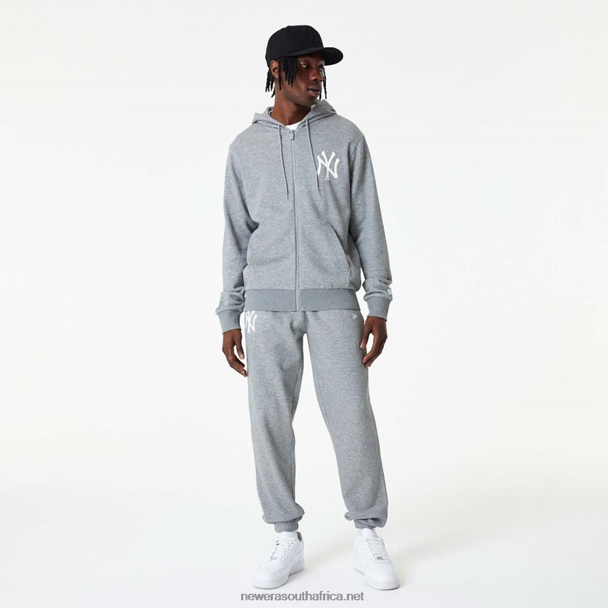 New York Yankees MLB League Essential Medium Grey Full-Zip Hoodie New Era TRBRBN2791
