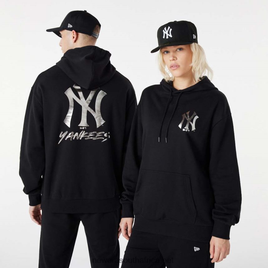 New York Yankees MLB Metallic Black Hoodie New Era TRBRBN2722