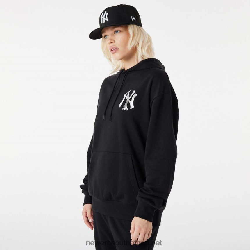 New York Yankees MLB Metallic Black Hoodie New Era TRBRBN2722