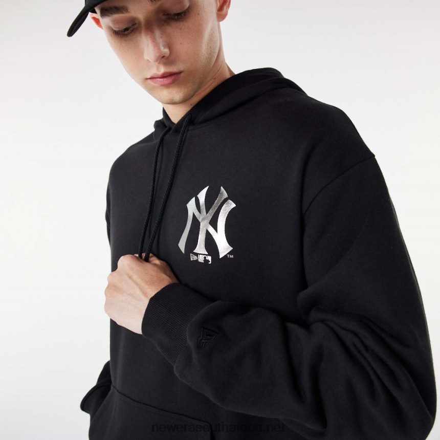 New York Yankees MLB Metallic Black Hoodie New Era TRBRBN2722
