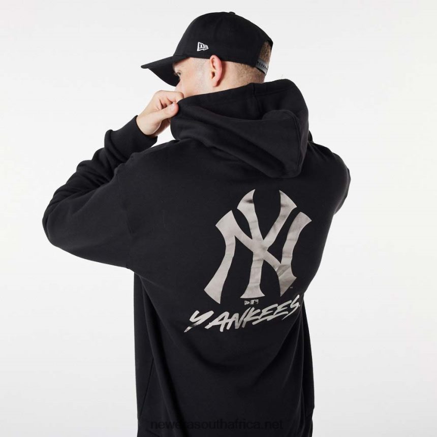 New York Yankees MLB Metallic Black Hoodie New Era TRBRBN2722