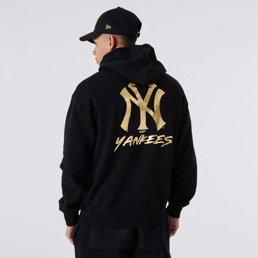 New York Yankees MLB Metallic Black Hoodie New Era TRBRBN2770
