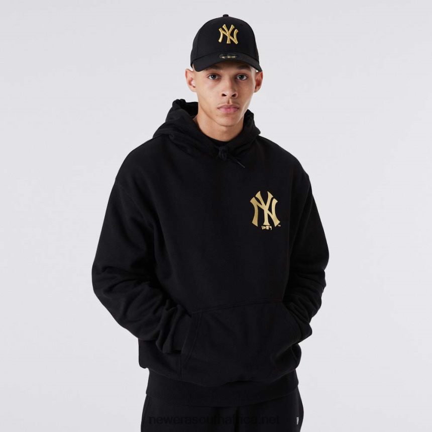 New York Yankees MLB Metallic Black Hoodie New Era TRBRBN2770