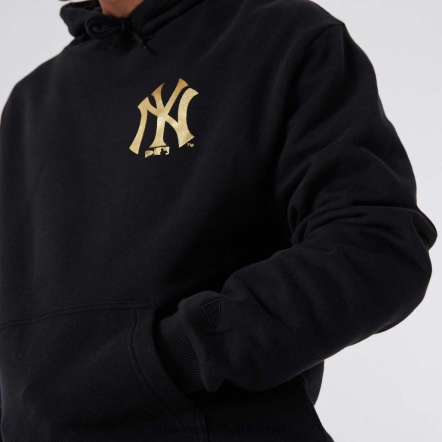 New York Yankees MLB Metallic Black Hoodie New Era TRBRBN2770