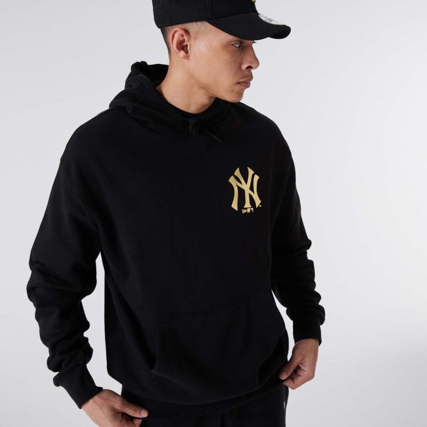 New York Yankees MLB Metallic Black Hoodie New Era TRBRBN2770