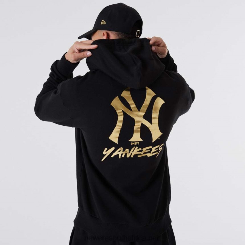 New York Yankees MLB Metallic Black Hoodie New Era TRBRBN2770
