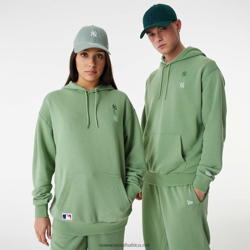 New York Yankees MLB Stacked Logo Green Pull Over Hoodie New Era TRBRBN2664