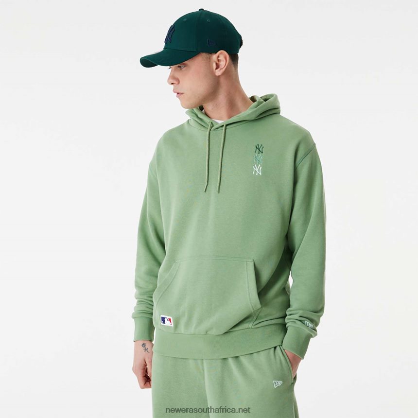 New York Yankees MLB Stacked Logo Green Pull Over Hoodie New Era TRBRBN2664