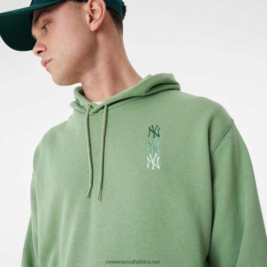 New York Yankees MLB Stacked Logo Green Pull Over Hoodie New Era TRBRBN2664