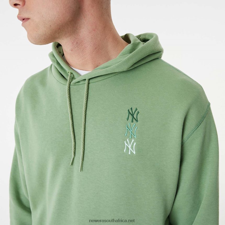 New York Yankees MLB Stacked Logo Green Pull Over Hoodie New Era TRBRBN2664