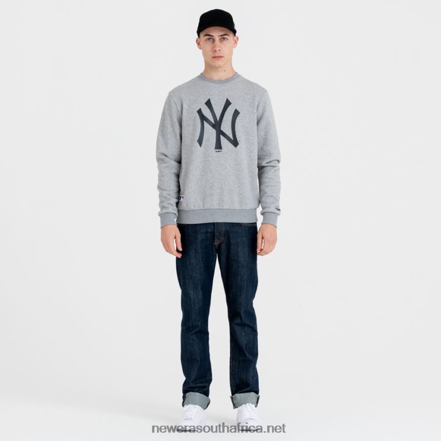 New York Yankees MLB Team Logo Grey Crew Neck Sweatshirt New Era TRBRBN2782