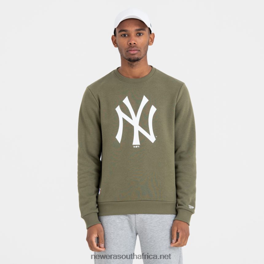 New York Yankees Team Logo Green Crew Neck Sweatshirt New Era TRBRBN2758