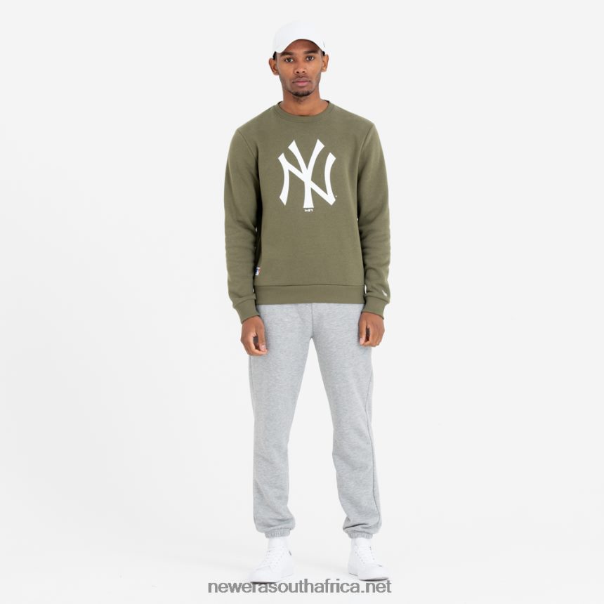 New York Yankees Team Logo Green Crew Neck Sweatshirt New Era TRBRBN2758