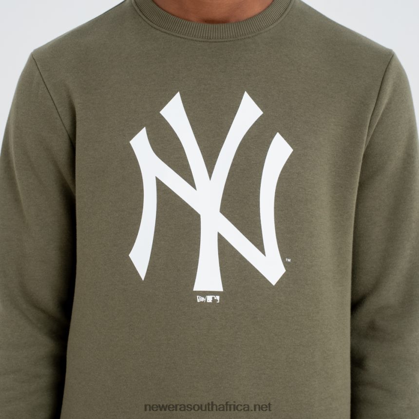 New York Yankees Team Logo Green Crew Neck Sweatshirt New Era TRBRBN2758