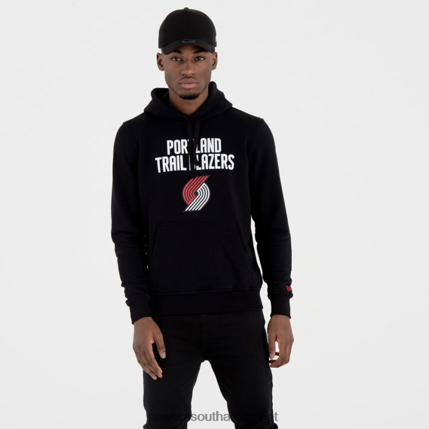 Portland Trail Blazers Team Logo Black Hoodie New Era TRBRBN2679