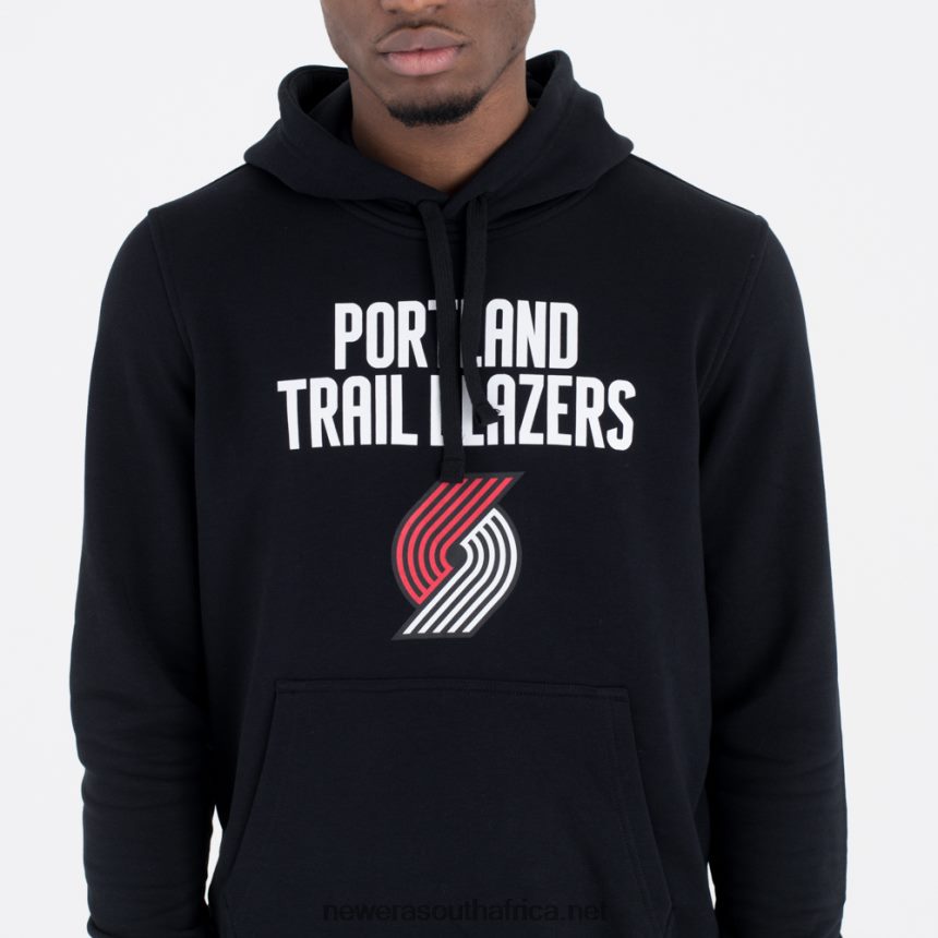 Portland Trail Blazers Team Logo Black Hoodie New Era TRBRBN2679