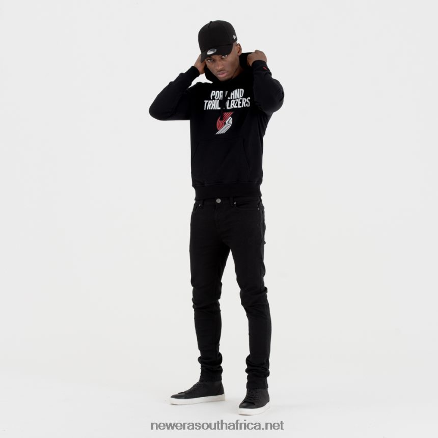 Portland Trail Blazers Team Logo Black Hoodie New Era TRBRBN2679