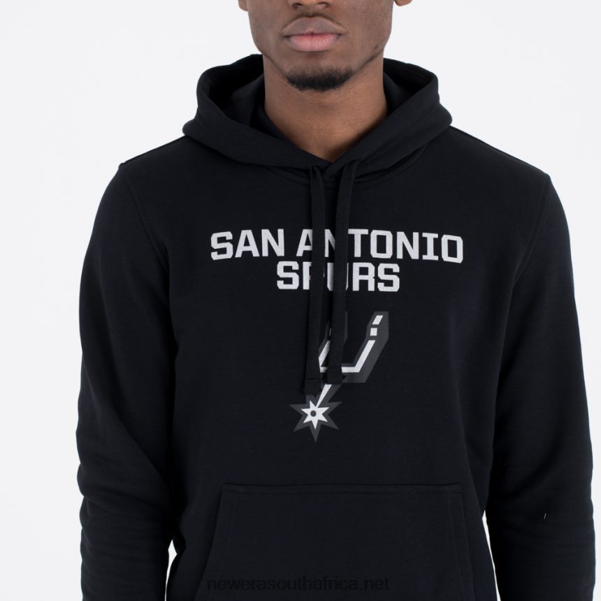 San Antonio Spurs NBA Team Logo Black Hoodie New Era TRBRBN2718