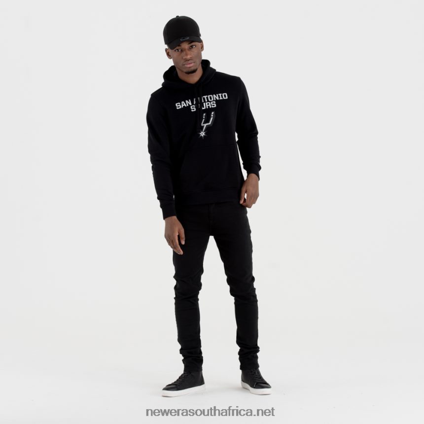 San Antonio Spurs NBA Team Logo Black Hoodie New Era TRBRBN2718