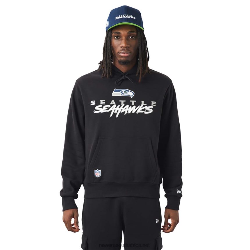 Seattle Seahawks NFL Script Black Hoodie New Era TRBRBN2739