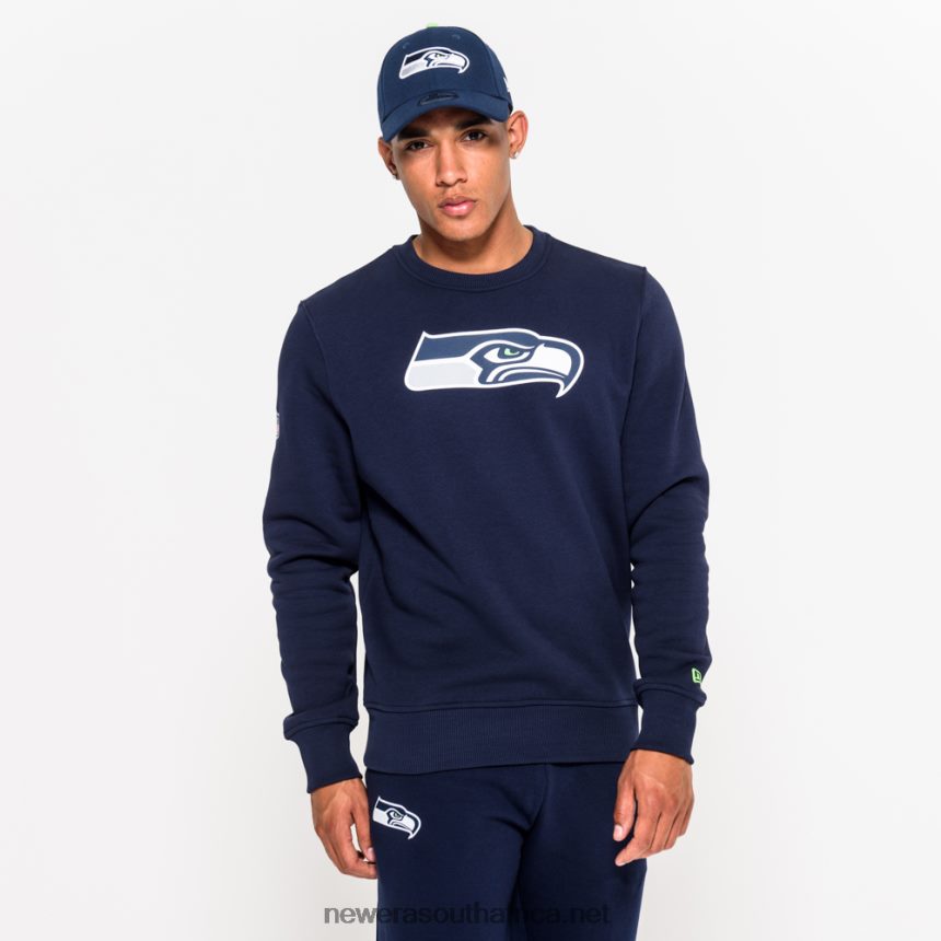 Seattle Seahawks Team Logo Blue Crew Neck Sweatshirt New Era TRBRBN2772